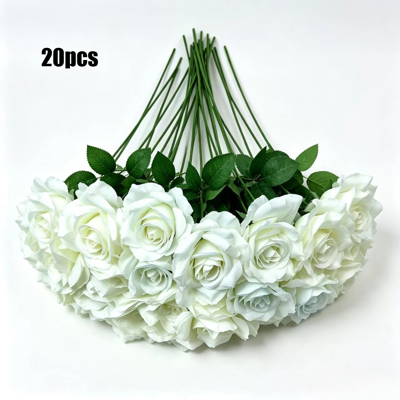 TEMU 20 Rosas Artificiales Realistas de Largo - Ramo de Realistas y Duraderas, Adecuado para Decoración de en el Hogar. Disponible en Múltiples