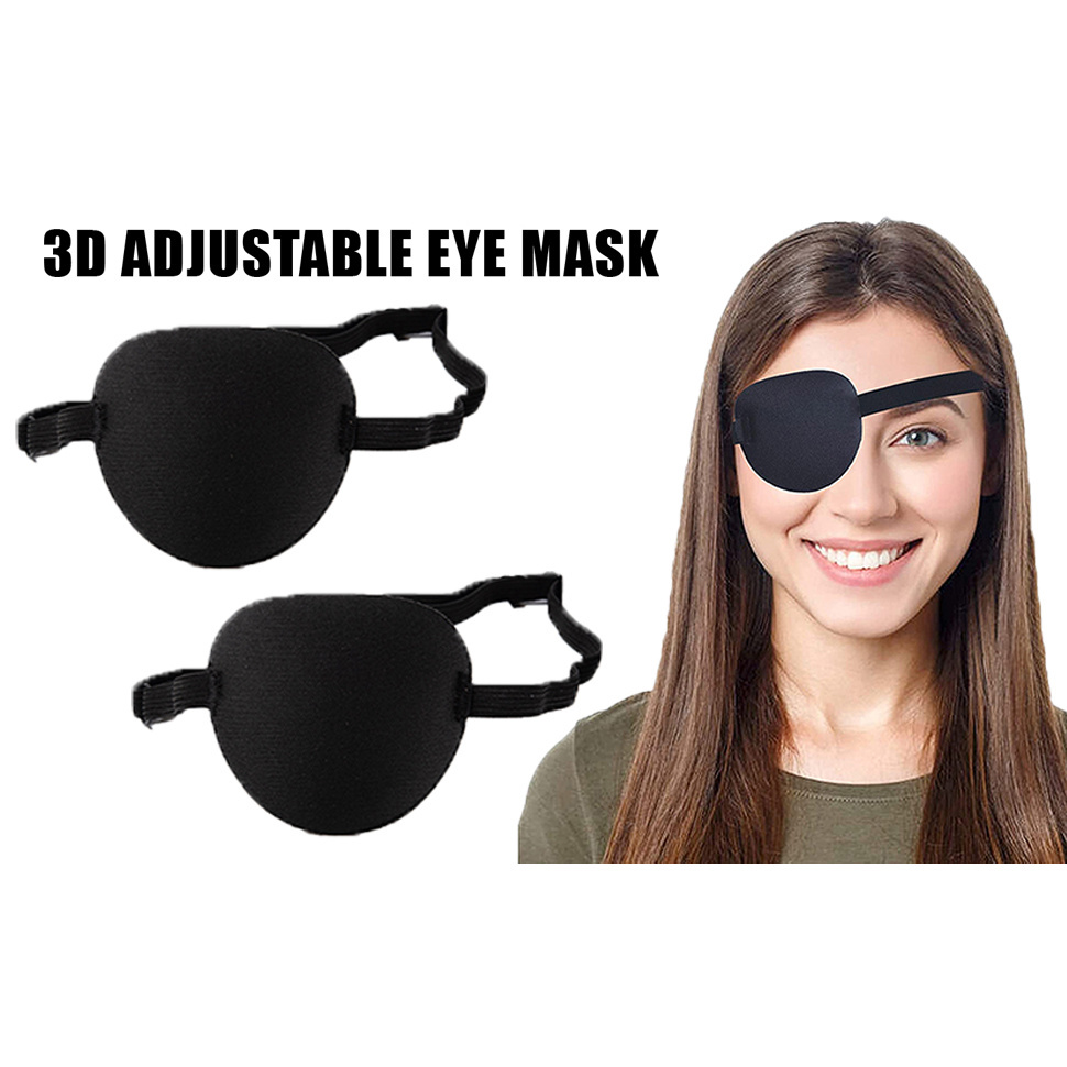 Pirate Eye Patch With Adjustable Strap - 3D Skull Design For Costumes, Medical Use, Left Or Right Eye