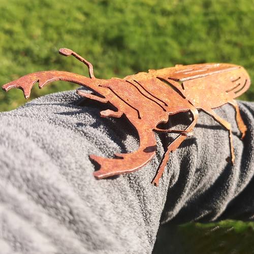 1pc 2d flat vintage rusty ornament outdoor garden lawn landscaping niche art insect decoration gift for gardening enthusiasts weather resistant wrought 2d flat