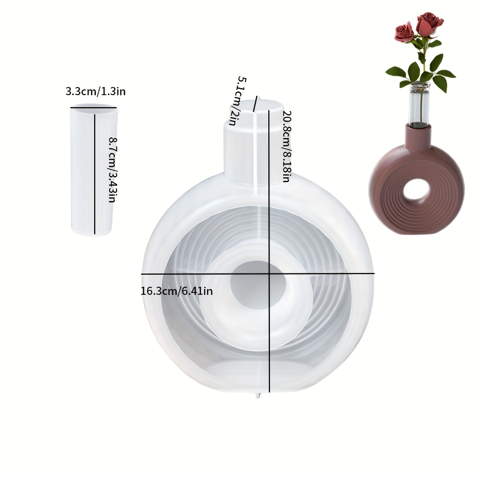 TEMU Stampo per vaso in - Design moderno, tre stili per in gesso, cemento e resina, per artigianato e hobbisti, per di oggetti e decorativi