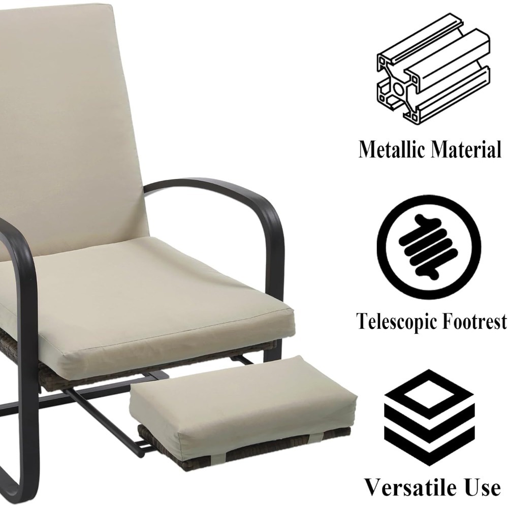 Set with Table Patio Chaise Lounge Chairs, Patio Recliner Chair, Outdoor Furniture Set 5-Position Adjustable, Outdoor, Bench for Deck, Lawn, Garden