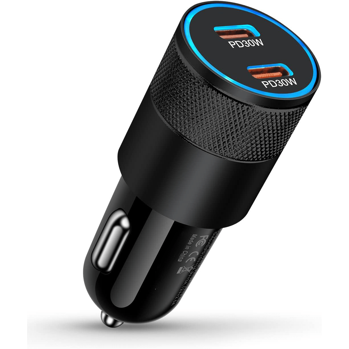 TEMU Car Charger Super Fast Charge 2026 New Model Suitable For Iphone Huawei Car Charging Adapter, New 30w 30w Total 60w Dual Pd Usb-c Fast Car