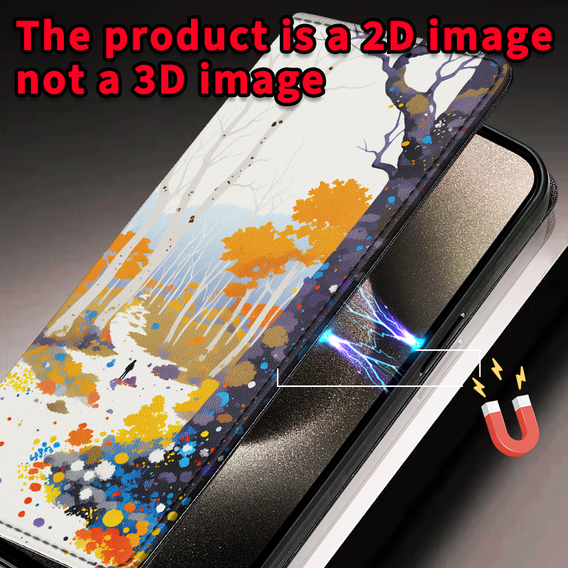 phone case 2  colored painting synthetic leather flip cover creative   wallet with stand card slot for     20 30   7 8 8   20   hot 70 4g