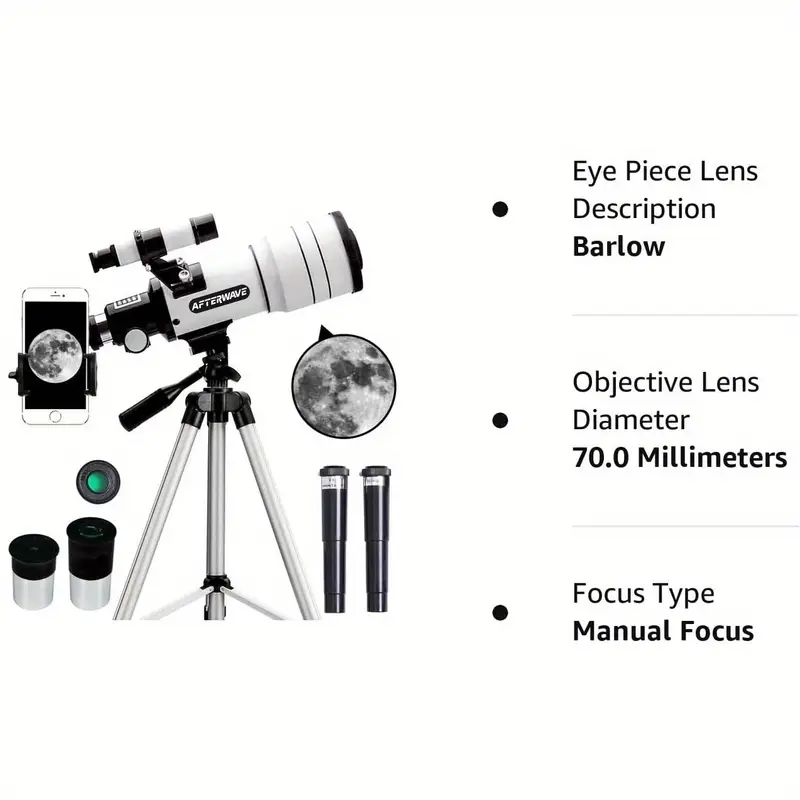 télescope astronomique avec adaptateur smartphone - grossissement 150x, de 300 mm, monture trépied robuste pour observation des et planètes - idéal pour adultes, étudiants, astronautes - télescope portable pour maison, observatoire, camping - dastronomie, exploration du ciel , optiques hd, montage stable, compacité optimale, pour aventuriers air détails 2