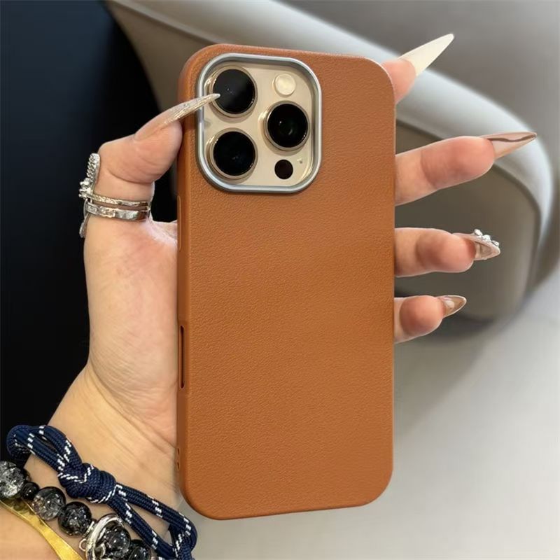 Premium Solid Color for Iphone16Promax/ 16Pro/ 16Plus/ 16 Mobile Phone Case Iphone15/ 14Plus/ 13Pro/ 12Promax Silicone 14Promax Stylish And Simple Iphone13Pro Plain Leather Pattern 12 Personalized Trendy Brand 11Promax Lens Frame PC Material Iphonex/ Xsmax