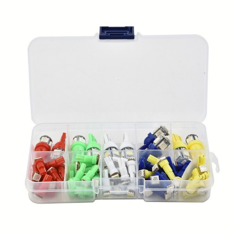 TEMU 70pcs T5 T10 5050-smd Led Speedometer Instrument Gauge Cluster Dash Light Bulbs, Without Battery