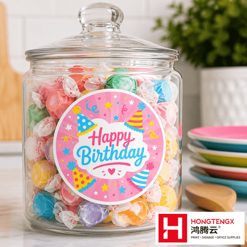 item picture custom birthday party balloon stickers round labels with glossy lamination durable dustproof suitable for balloons gift bags envelopes and holiday decorations personalized party decor for weddings showers anniversaries creative gift