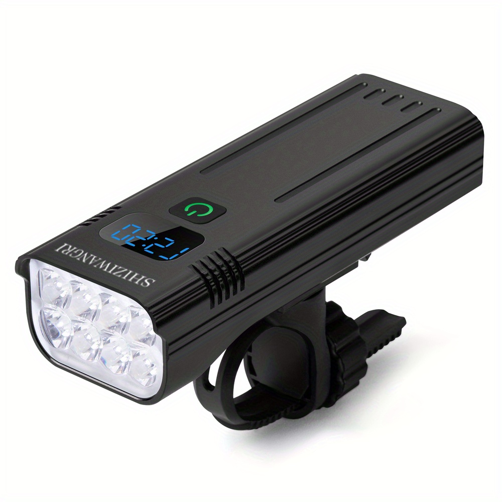 8*LED 10000mAh Fietslicht Bergfiets Voorlicht Hooglicht Vermogensdisplay USB Oplaadbare Koplamp Zaklamp -verblinding Aluminiumlegering Fietsaccessoires