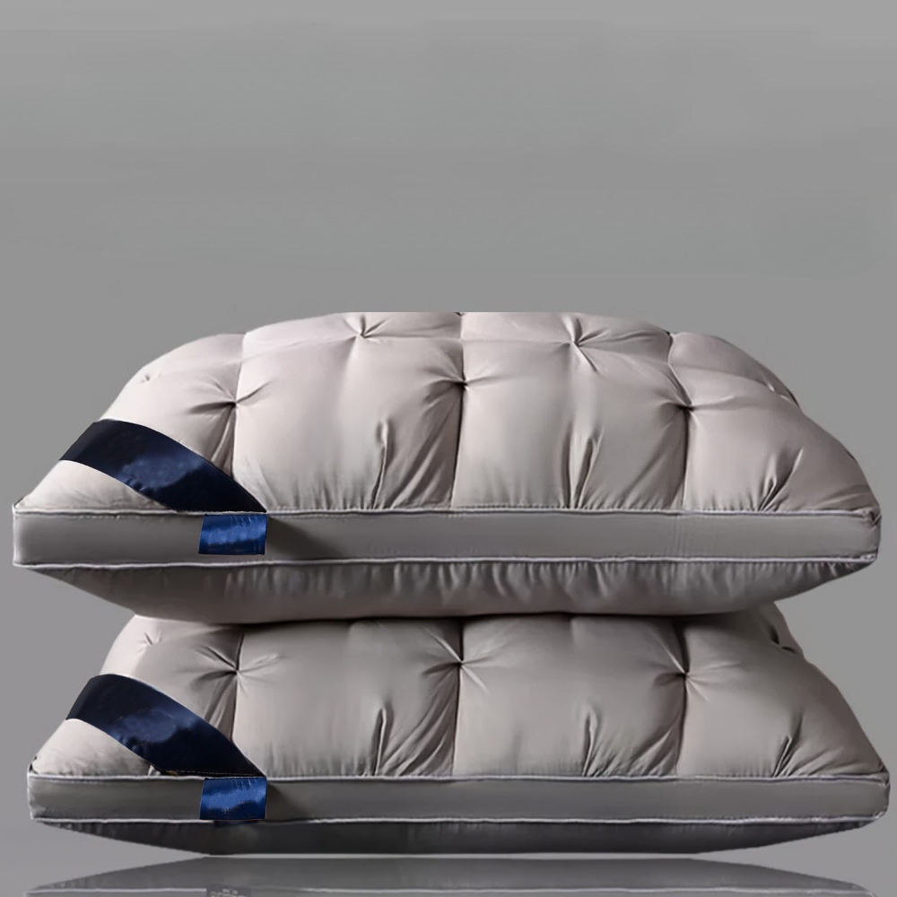 E-shop 2er-Pack Flauschige Schlafkissenkern, mittlere Stützkraft für Rücken, Seit- und Bauchschläfer, Hotelkollektion, Vakuumkomprimiertes Paket,