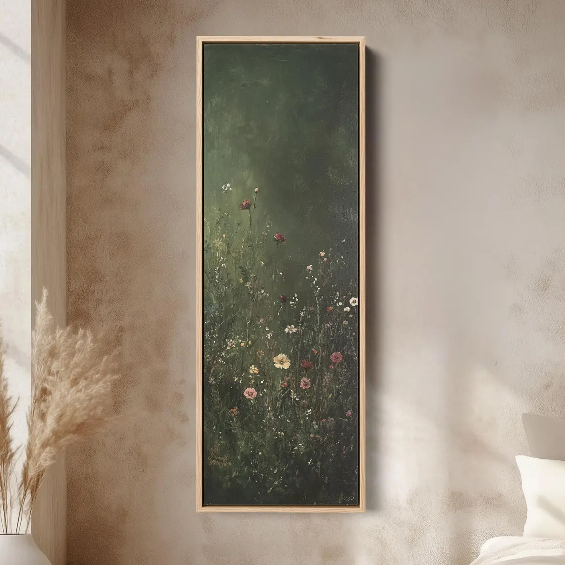 E-shop 1 Stück Großes Vintage Wildblumen & Dunkle Blumen Abstrakte Wandkunst - Gemälde geeignet für Bauernhaus, Modern, Dekor - Übergroßer