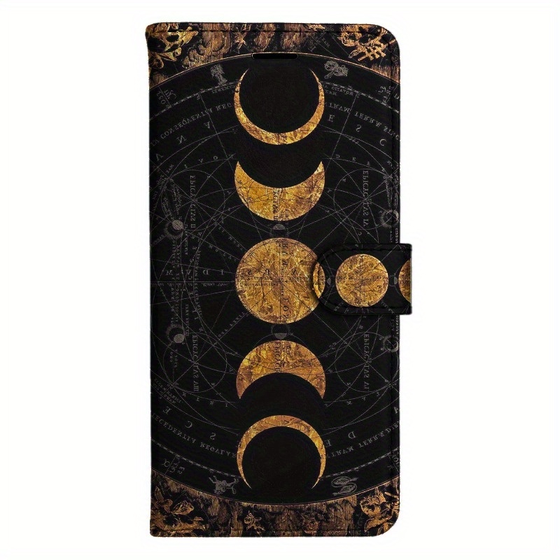 TEMU Phone Case - Moon Magnetic Flip Wallet Case Card Holder Stand Sutible For Note S8 S9 S10 10 S20 20 S21 S22 S23 S24 S25 S5 S6 S7 4 J5 J7 A5 8 A8