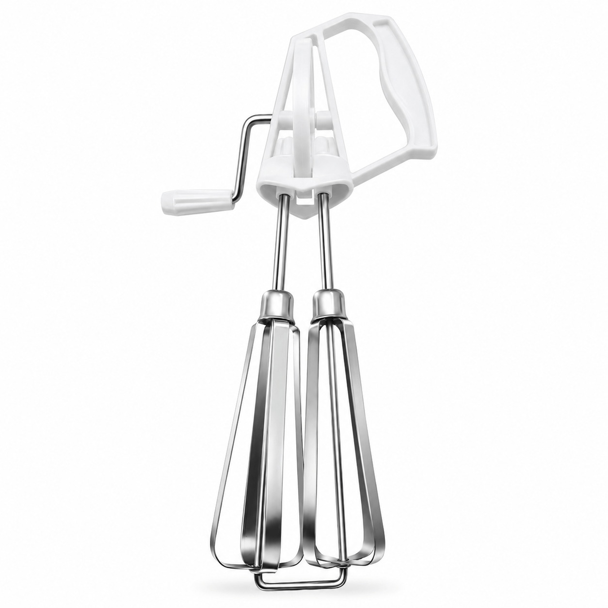TEMU 1pc Heavy-duty Stainless -cranked Whisk - Rotary Egg Beater, No-electricity Portable And Easy To Clean, Suitable For Batter, Cream, Eggs, Dough