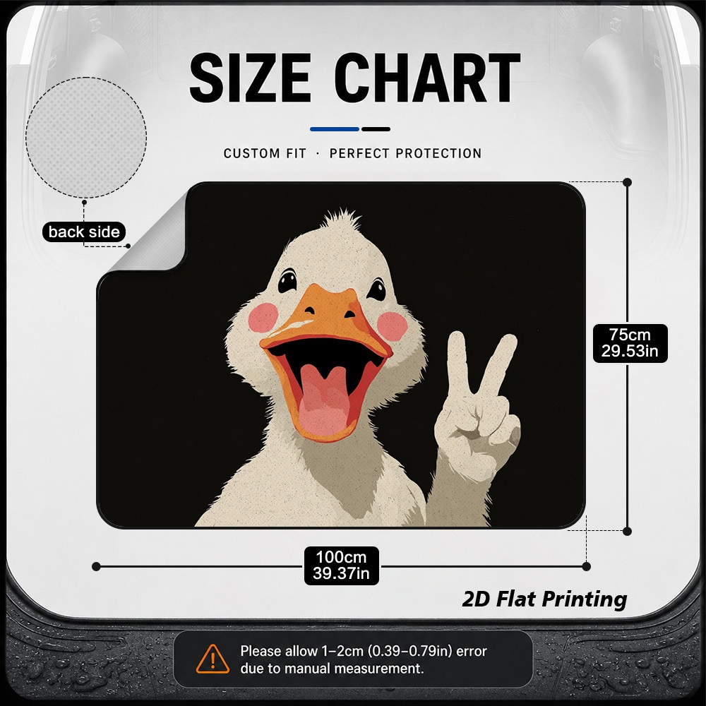 TEMU 2d Flat,1pc Happy Peace Sign Design Printed Mat,, Fits Trucks Cars Suv, Pet Friendly Trunk Liner, Outdoor Road Trip Loading Protection, Keeps