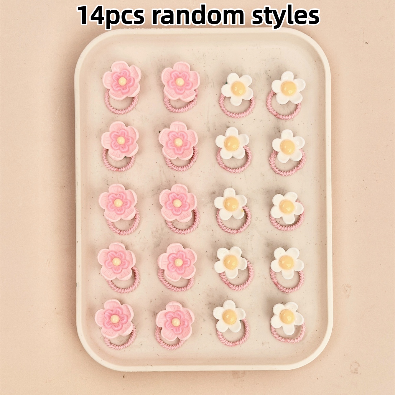 TEMU Confezione assortita da 14 pezzi di elastici per capelli per ragazze, semplici, , rosa e , ad elasticit�, freschi, delicati e versatili per