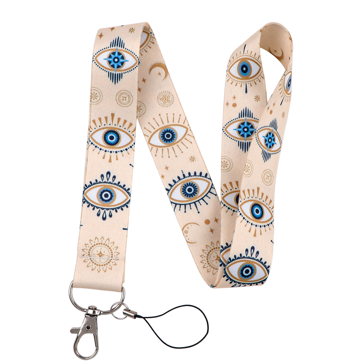 TEMU 1pc Evil Eye Lanyard Keychain, Suitable For Id Cards, Credit Card Protective Covers, Mobile Phone Additions, Brackets And Keychains