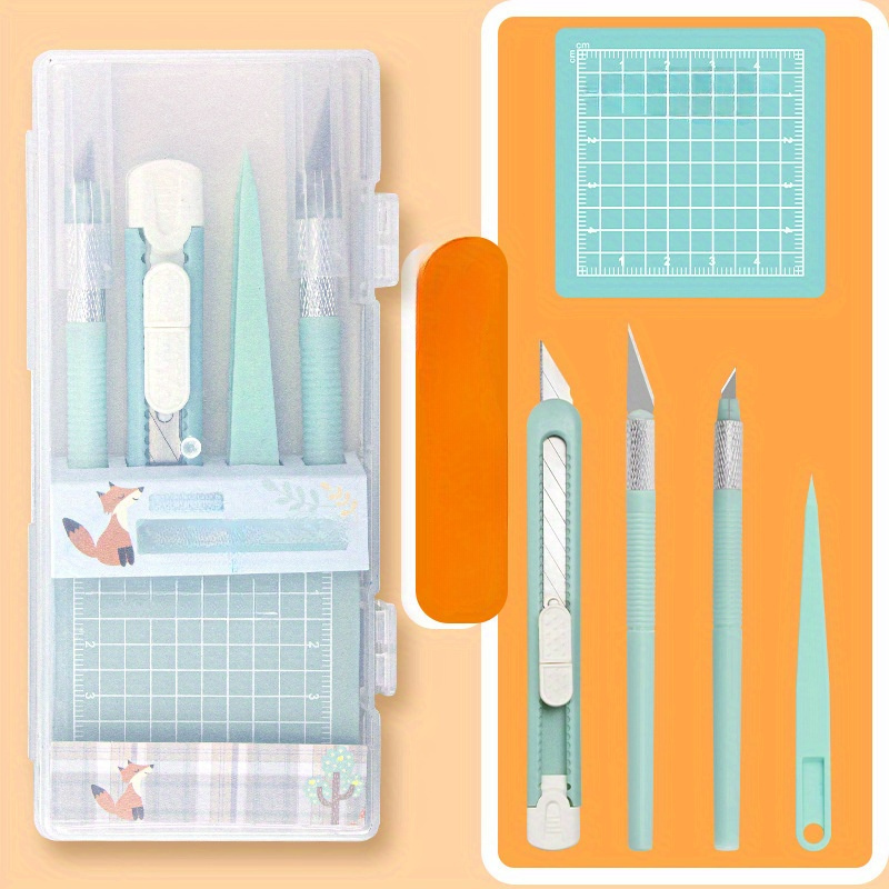 

Diy Scrapbooking Kit Pen, Knife, And Cutting Pad - Non-retractable Tool Set For Use Pen Knife Cutting Pa