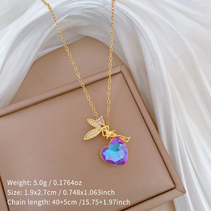 Elegant And Versatile Necklace Featuring An Pendant, Perfect For Women A Romantic And Luxurious Accessory For Their Collarbone