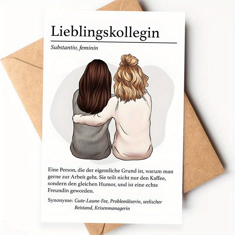 Image of Fun German Farewell Card - 1pc, Perfect For Retirement, Job Change, Any Occasion, Ideal Gift For Friend, Brother, Sister, Son, Daughter, Husband, Wife, Colleagues, Invitation Letter