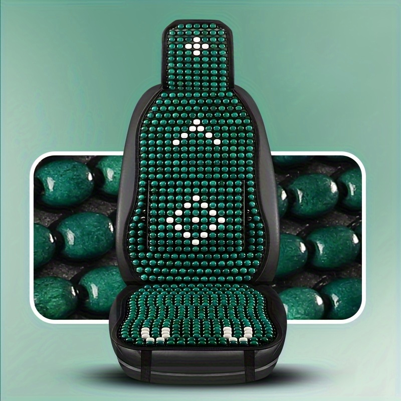 TEMU Luxury And Comfortable Car Seat Cushion Made Of Wooden Beads In , Featuring Fixed Lumbar Support