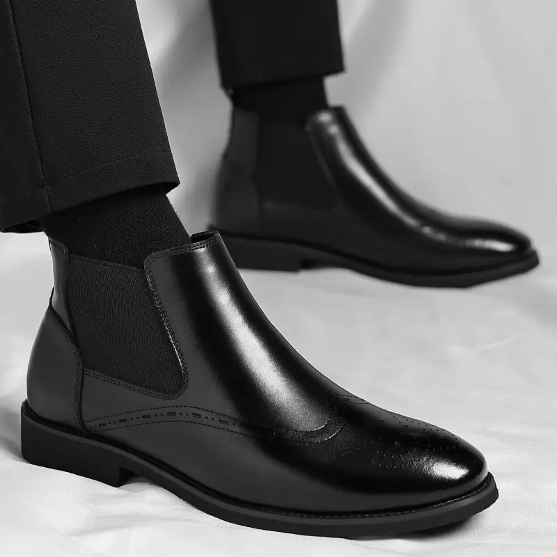 Brogue Boots Mens Dress Booties Mens Boots Vintage Brogue Detailing Classic Pointed Toe Temu Oman Brogue Boots Mens Dress Booties Mens Boots Vintage Brogue Detailing Classic Pointed Toe Temu Oman
