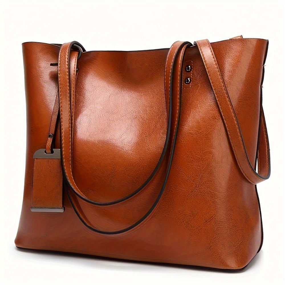 TEMU Luxury Women's Commuter Handbag, Multifunctional Laptop Tote Crossbody Bag, Solid Color Handbag, Large Capacity Shoulder Bag, Preferred Style