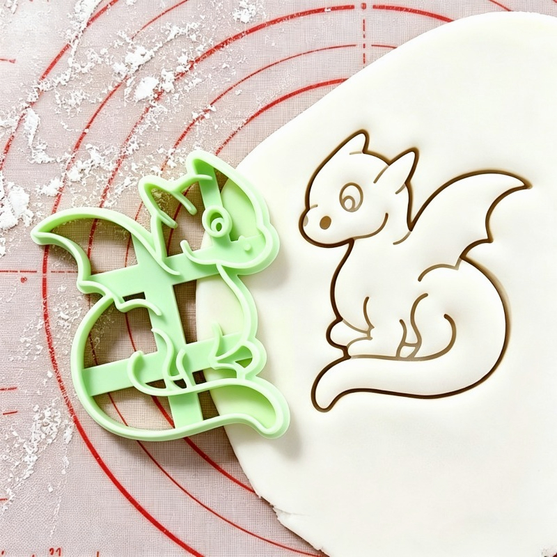 TEMU Dragon Baby Cookie Mold (with Handle), Symbol Of Luck, Cookie Cutter, Decorative Cookie Mold, Used For Flipping And Cutting Sugar, Birthday