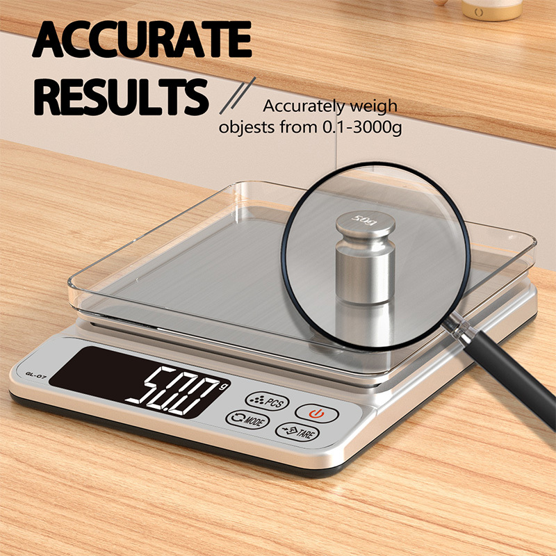 

Hotu Scale, 3kg/0.1g Pocket Balance With Lcd Display, Battery Powered (2*aaa Not Included), For Cooking, Baking, Coffee, Medicinal , Jewelry - No Batteries