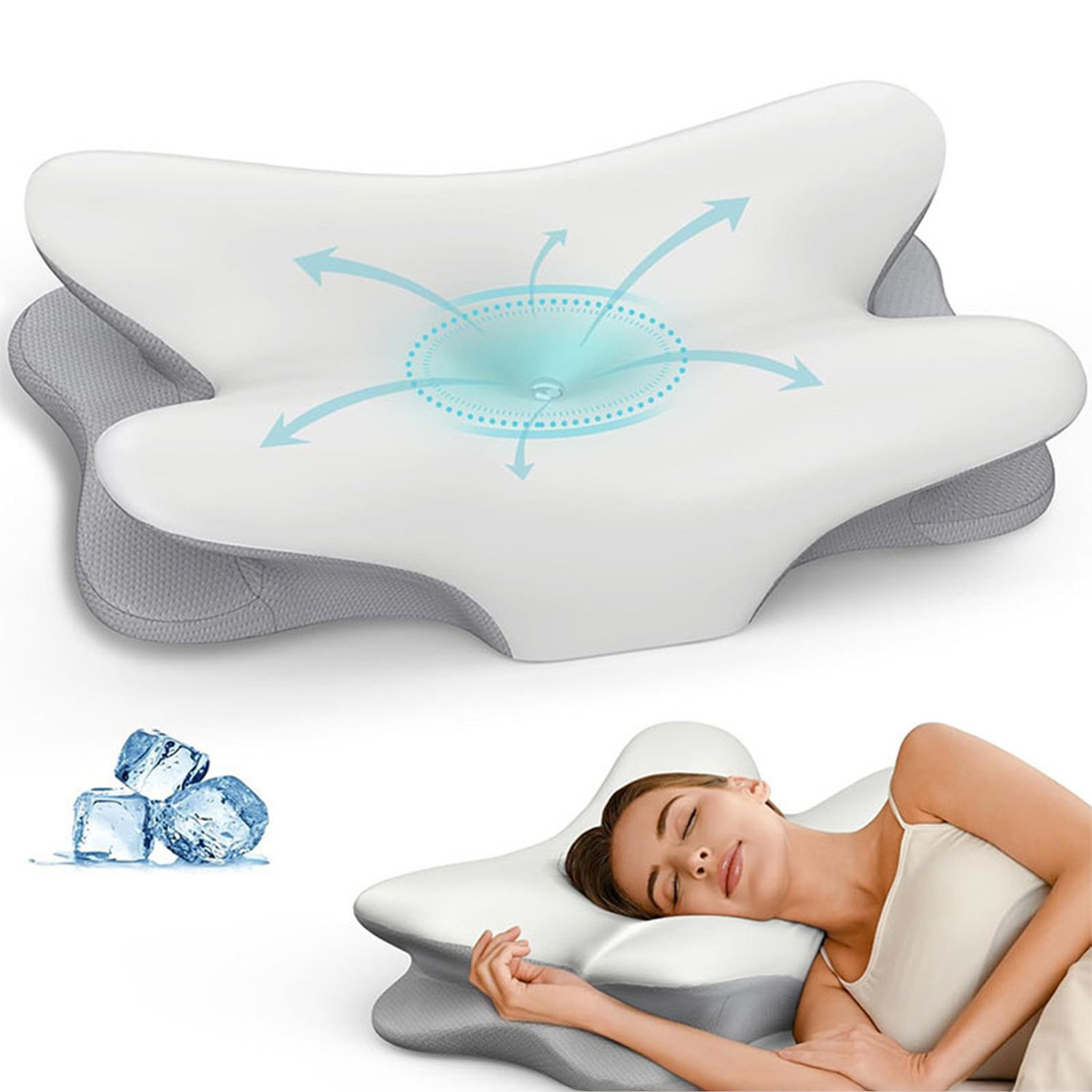Pillow Shape Design With 3d Mesh Pillowcase For Side/back/stomach Sleepers