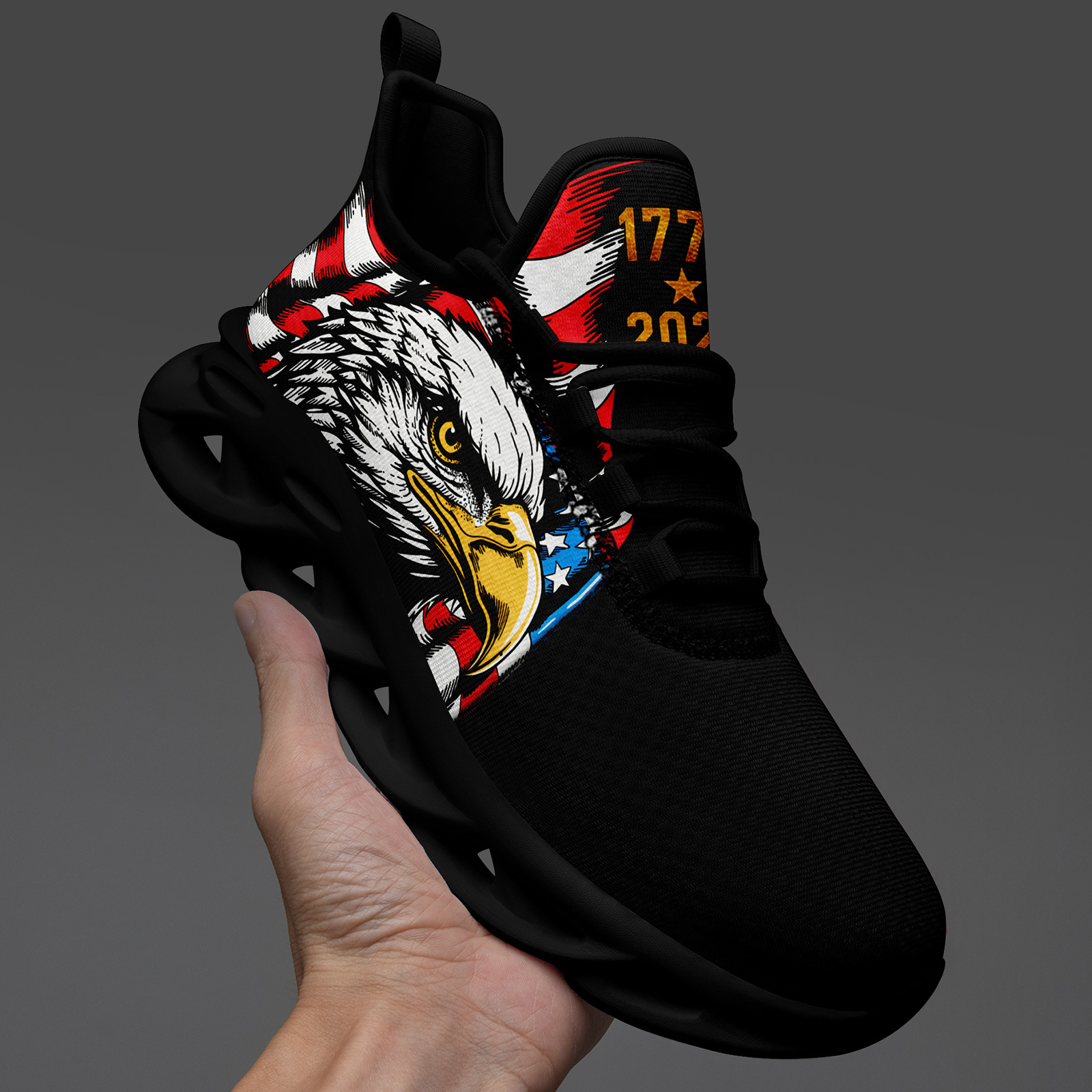 Men's Wide Fit Canvas Shoes with Black Nostalgic Print