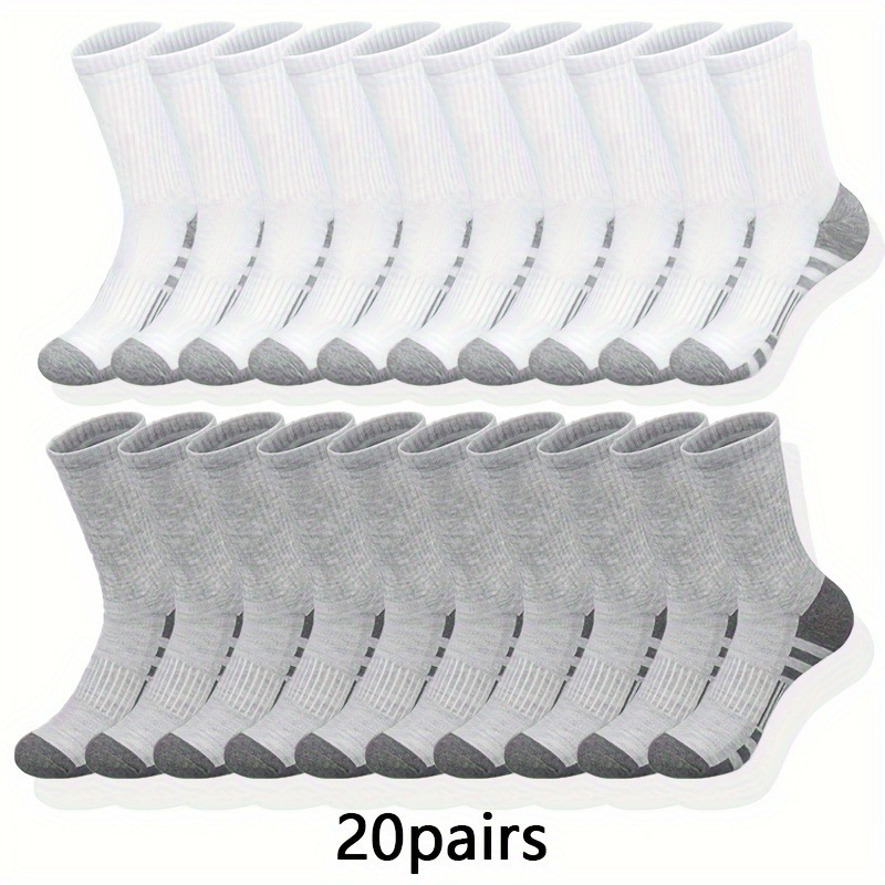 20/30 Pairs Bulk Pack Men's & Women's Mid-Calf-like Mid-Tube Socks - Breathable Moisture-Wicking Athletic Crew Socks with Arch, Black/White/Grey/Beige for, Gym, Travel - Unisex Low-Cut Sports Socks (Bulk Discount), Socks For Men, Breathable Moisture Wicking Sport Socks, Bright Colour Socks, Socks For Men High Quality, Compression Socks For Men, Padded Socks, Socks Sneakers Retro, Toe Separator Socks, Active Socks Men, Chicken Leg Socks
