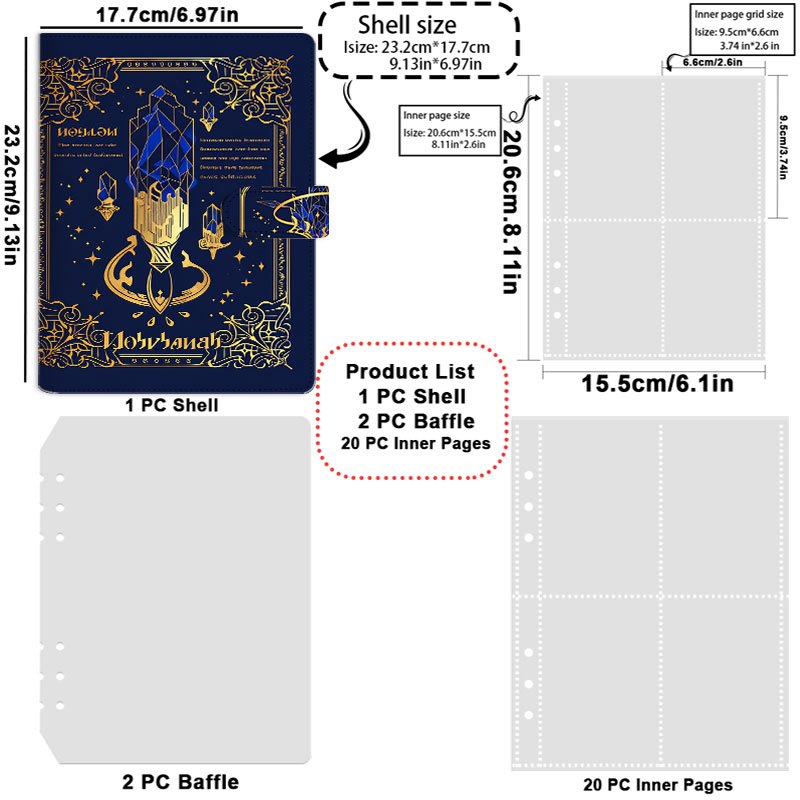 TEMU 1 Item Golden Ornate With Celestial And Elegant Printed Design, Pu Leather Material, A5 Size, Suitable For Card Foldersorganizers, Magnetic