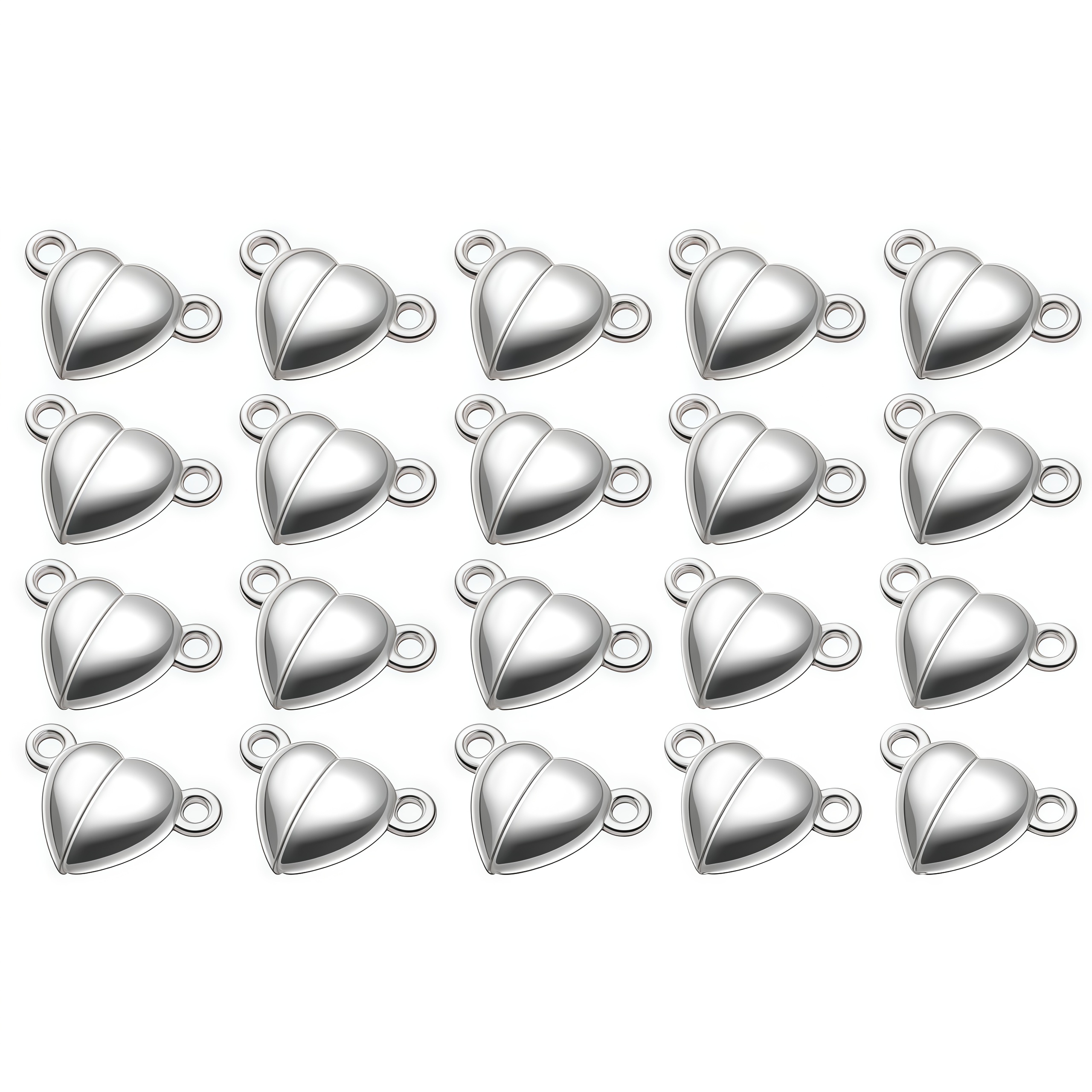 Image of 8/20pcs Heart Shaped Magnetic Clasps For Jewelry Bracelet Clasps Closures Magnetic Breakaway Clasp Converter For Bracelet Necklace Making Wedding Jewelry Additions