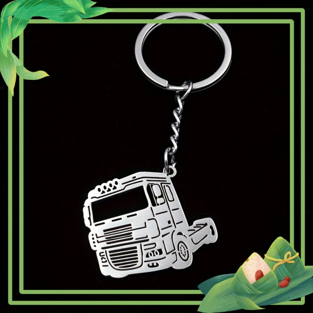 TEMU Llavero de Camioneta para Hombre de Acero Inoxidable a - Llavero de Metal Duradero con Diseño Semacamioneta Detallado, Regalo Ideal para Amantes