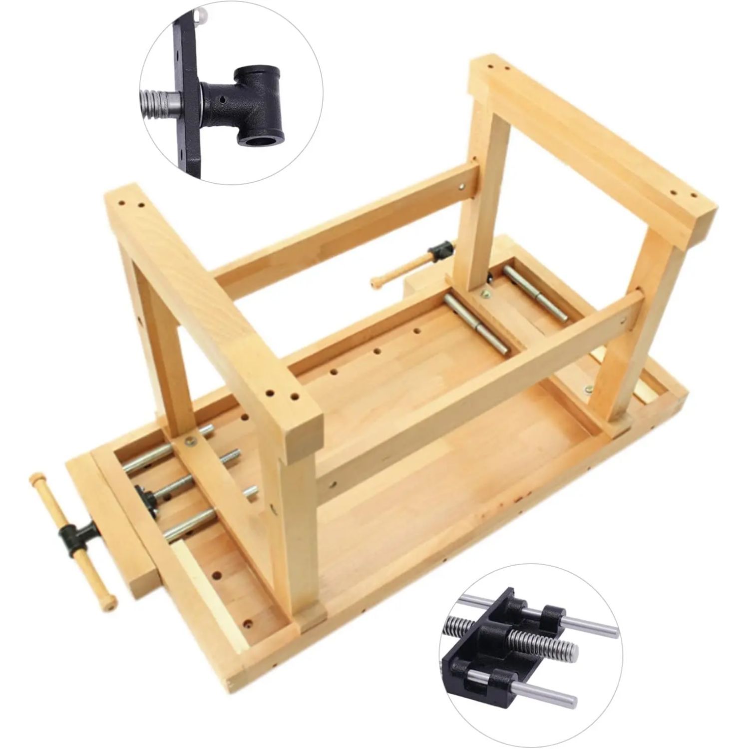 TEMU Holzschraubstock Hobelbank Vordere Zange Hobelbank 7 Zoll Öffnungsbereich 23 cm