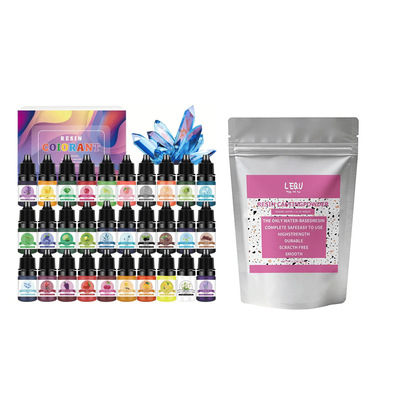 30 Colored Pigments + 500g Gypsum Casting Powder Mold Essentials Bagged Craft Materials Home Creative Casting Art Supplies Jewelry Casting Tools