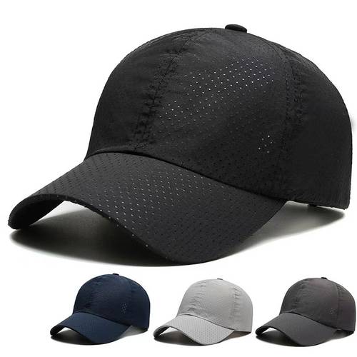 1pc breathable quick dry unisex adjustable snapback cap mesh back sun hat for golf tennis hiking running lightweight outdoor sports hat suitable for men women machine washable
