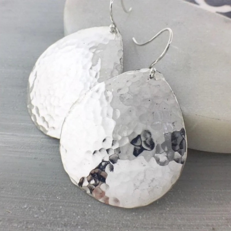 Women's Handcrafted Large Teardrop Dangle Earrings, Elegant Gift for Christmas