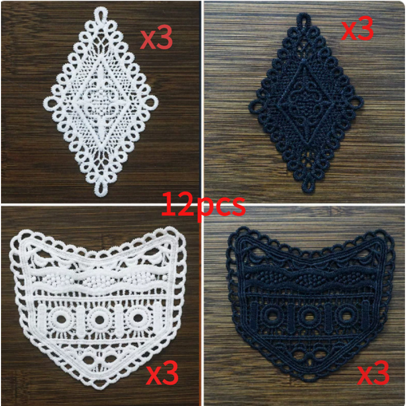 TEMU 12pcs(6pcs Black 6pcs White) Diy Lace Jeans Waist Extension Strap, Sewing Style Waistband Extension , Adjustable Waistband Extension Strap,