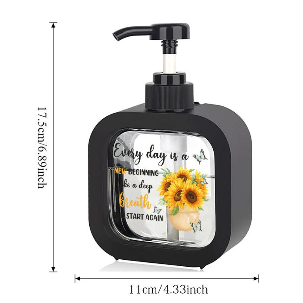 TEMU Inspirational Sunflower - Moisturizing Hand Soap Pump Bottle Dispenser For Kitchen And Bathroom - Cute And Functional Soap Dispenser For Sink,