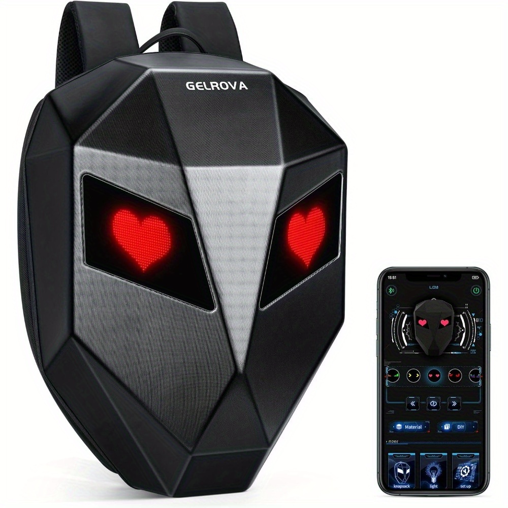 motorcycle led backpack sold on Temu United States