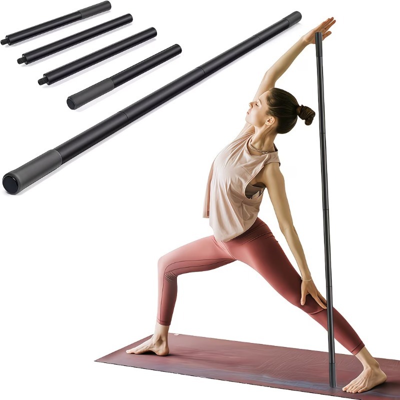 Image of A Yoga Beginner Kit With A Yoga Stick, 1.52m Adjustable Yoga Stretching Stick, Activity Stick, Multi-functional Fitness Balance Stretching Stick