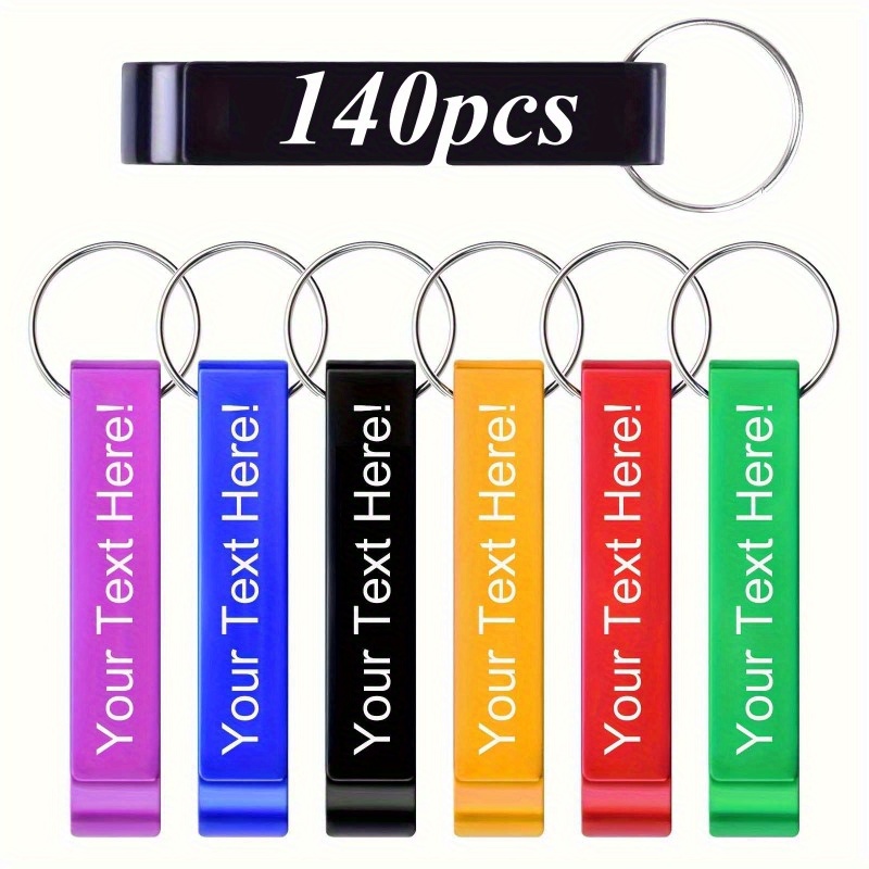 Image of Customized 140pcs Beer Bottle Openers, Personalized Aluminum Keychain Openers, Perfect For Weddings, Corporate Events, And Promotional Gifts