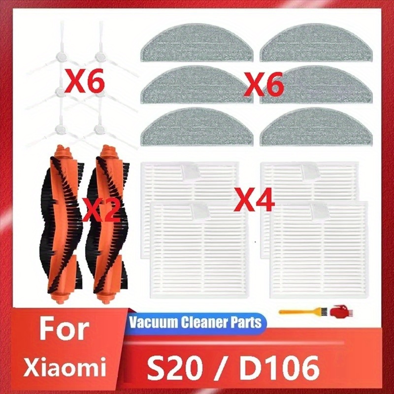 TEMU For Xiaomi Robot Vacuum S20 / Replacement Parts Additions Main Side Brush Mop Cloth Filter
