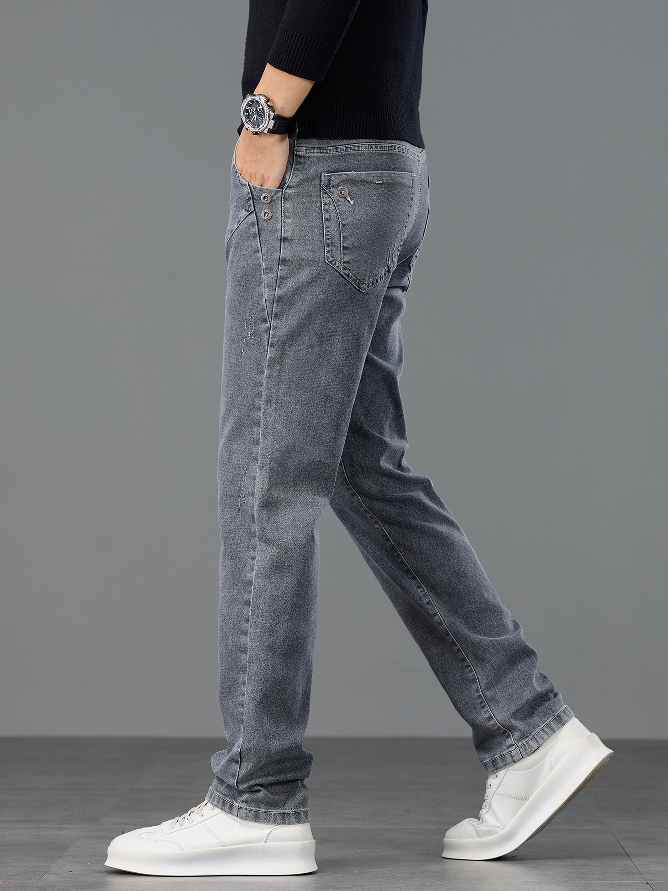 2026 New Style Men's Jeans, Loose Straight-Leg Stretch Pants for Spring, Autumn, and All Seasons, Men's Casual Long Pants for Fall and Winter