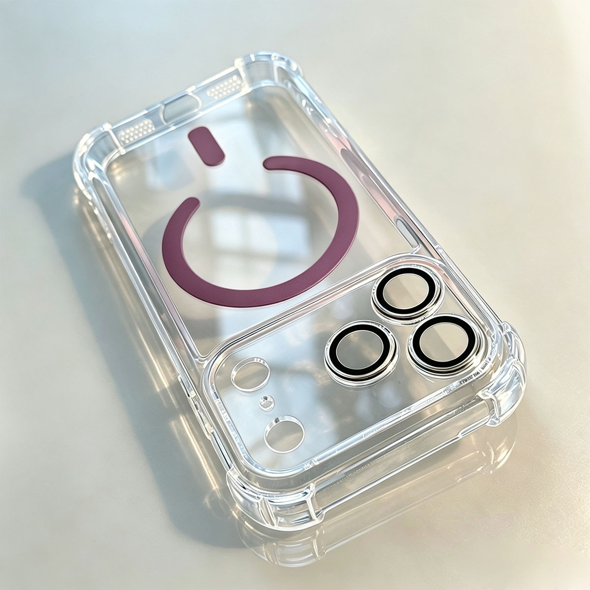 TEMU Phone Case: Stylish Clear Shockproof Phone Case, Slim Transparent Back Cover, Protective Shell For Office Working , Supports Wireless Charging,