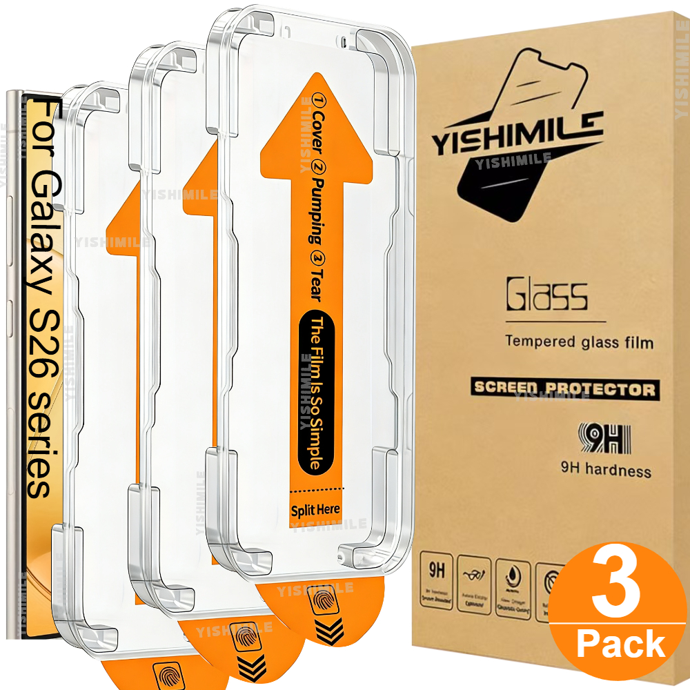 E-shop 3er- Panzerglas Schutzfolie, passend für Samsung Galaxy S22 5G/S22+ 5G/S23/S23+/S24/S25/S26/Plus/Ultra/S25 Edge/S25 FE Serie, verbesserte