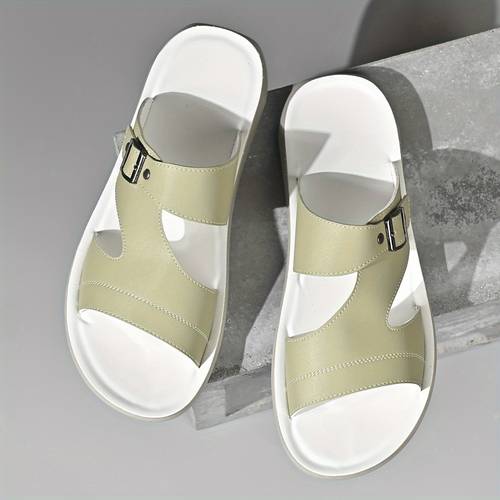 high quality mens sandals and slippers combo set summer outdoor durable non slip high quality thick sole casual slip on flat footwear with storage bag 2pcs