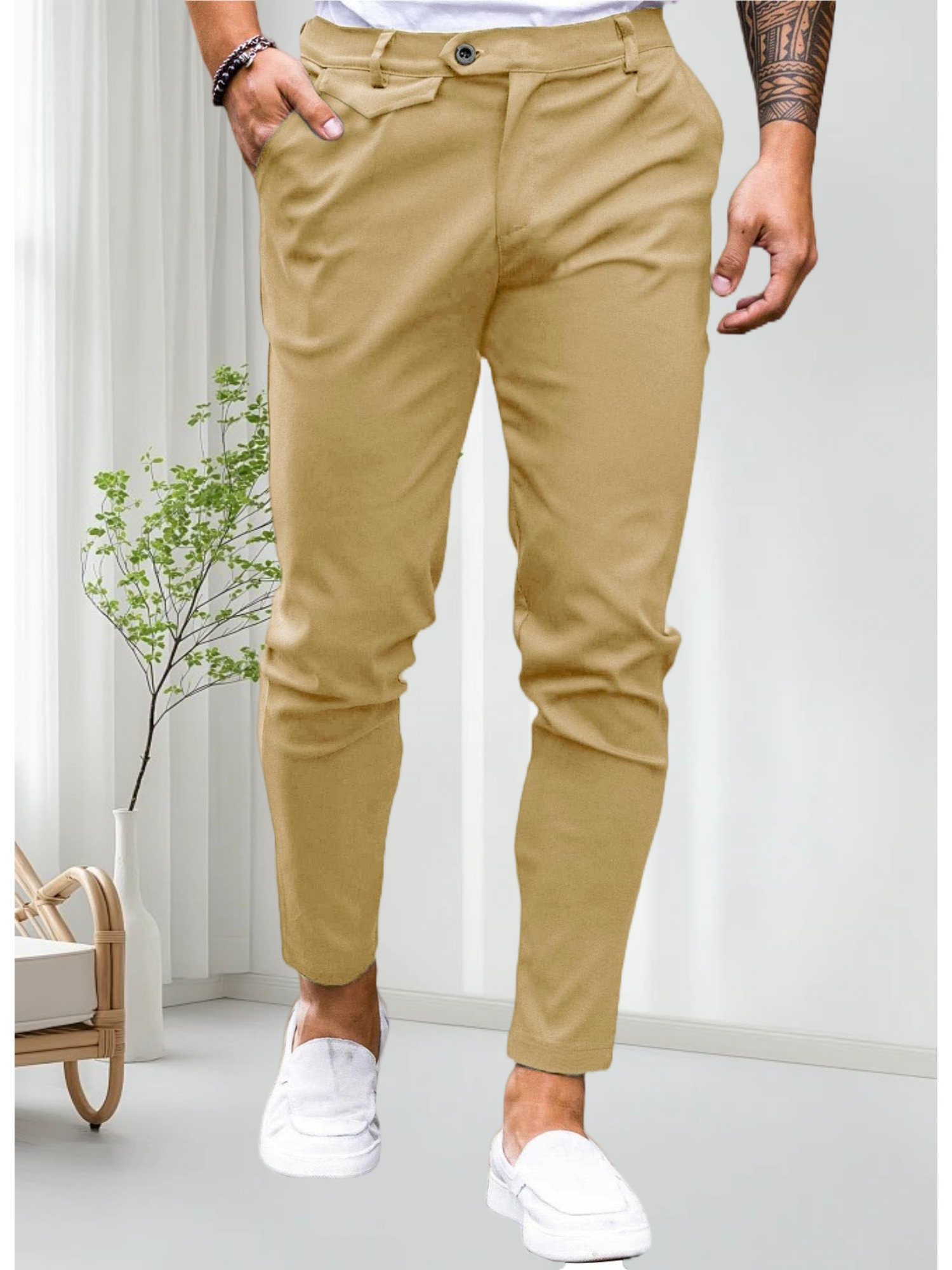 ZouoYYii Sprong Summer Cargo Pants Men Multi-Pockets Cotton