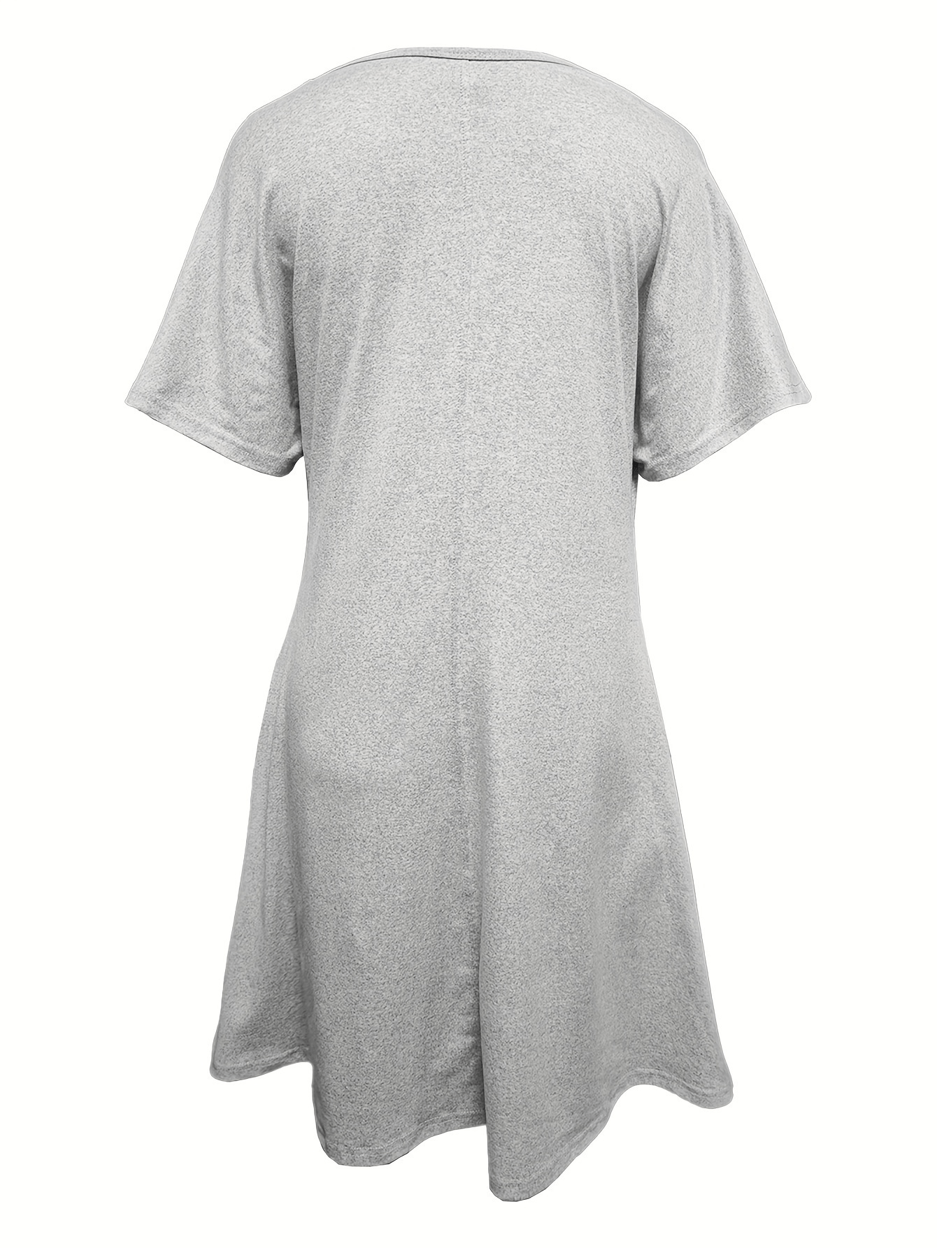 womens floral v neck t shirt dress dual pockets casual knit - Temu Bahrain