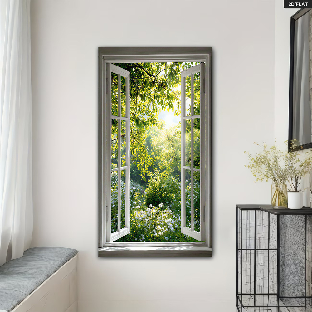 2d flat 2d flat 2d flat 1pc 2d flat unframed poster canvas with   outside window theme featuring     print suitable modern living room canvas art or as a decoration for bedroom study dining room or entryway